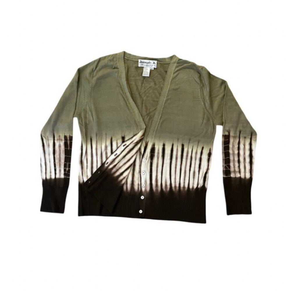 Vintage Joseph A Shibori-Inspired Tie-Dye Effect Cardigan Sweater XL Button Up